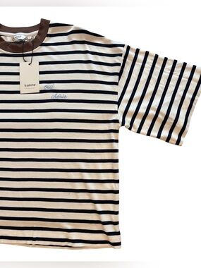 B.Young NWT Embroidered Oui Chérie Oversized Tee Size S